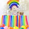 imageHB HBB MAGIC Pink Tulle Tutu Table Skirt for Birthday Party Baby Shower Girls Wedding Gender Reveal Pink Table Skirts for Rectangle Tables 6FTRainbow Handmade