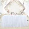 imageHB HBB MAGIC Pink Tulle Tutu Table Skirt for Birthday Party Baby Shower Girls Wedding Gender Reveal Pink Table Skirts for Rectangle Tables 6FTWhite Handmade