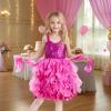 imageHB HBB MAGIC Tutu Sparkly Sequin Dress Girls Toddler Prom Birthday Party Formal Fancy Pink DressesHot Pink