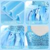 imageHB HBB MAGIC Tutu Sparkly Sequin Dress Girls Toddler Prom Birthday Party Formal Fancy Pink DressesOcean Blue