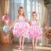 imageHB HBB MAGIC Tutu Sparkly Sequin Dress Girls Toddler Prom Birthday Party Formal Fancy Pink DressesPink
