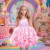 imageHB HBB MAGIC Tutu Sparkly Sequin Dress Girls Toddler Prom Birthday Party Formal Fancy Pink DressesPink