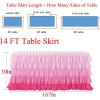 imageRainbow Table Skirt Colorful Tutu Tablecloth for 6ft Rectangle Table Birthday Uincorn Indian Party Christmas DecorationPink Chiffon