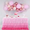 imageRainbow Table Skirt Colorful Tutu Tablecloth for 6ft Rectangle Table Birthday Uincorn Indian Party Christmas DecorationPink Chiffon