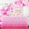 imageRainbow Table Skirt Colorful Tutu Tablecloth for 6ft Rectangle Table Birthday Uincorn Indian Party Christmas DecorationPink Chiffon