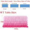 imageRainbow Table Skirt Colorful Tutu Tablecloth for 6ft Rectangle Table Birthday Uincorn Indian Party Christmas DecorationPink Chiffon