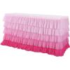 imageRainbow Table Skirt Colorful Tutu Tablecloth for 6ft Rectangle Table Birthday Uincorn Indian Party Christmas DecorationPink Chiffon