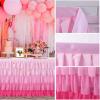 imageRainbow Table Skirt Colorful Tutu Tablecloth for 6ft Rectangle Table Birthday Uincorn Indian Party Christmas DecorationPink Chiffon