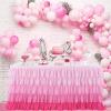 imageRainbow Table Skirt Colorful Tutu Tablecloth for 6ft Rectangle Table Birthday Uincorn Indian Party Christmas DecorationPink Chiffon