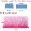 imageRainbow Table Skirt Colorful Tutu Tablecloth for 6ft Rectangle Table Birthday Uincorn Indian Party Christmas DecorationPink Chiffon