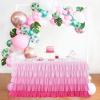 imageRainbow Table Skirt Colorful Tutu Tablecloth for 6ft Rectangle Table Birthday Uincorn Indian Party Christmas DecorationPink Chiffon