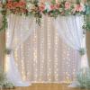 imageWhite Tulle Backdrop Curtain with Lights String 1010ft Wedding Photo Sheer Backdrop Reception Curtains Lights for Backdrop Birthday Party Baby Shower Bridal ShowerWhite