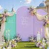 imageArch Backdrop Cover Set of 3 Pink Arch Covers Stretchy Backdrop 6FT 66FT 72FT Wedding Arch Cover Bridal Baby Shower Birthday Photo Backdrop Party Arch Stand Covers Gradient PinkBlue  Purple  3 Pack