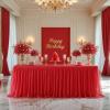 imageHB HBB MAGIC Black Table Cloths 6 Foot Rectangle Tulle Table Skirt Rectangle Tables 6ft Fitted Spandex Table Covers Stretch Elastic Banquet Party Baby Shower Wedding Table ClothsRed