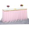imageHB HBB MAGIC Pink Table Skirt Tulle Tutu Table Skirt for Rectangle Tables 6ft Girl Birthday Party Baby Shower Unicorn DecorationsPink