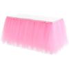 imageHB HBB MAGIC Pink Tulle Tutu Table Skirt for Birthday Party Baby Shower Girls Wedding Gender Reveal Pink Table Skirts for Rectangle Tables 6FTPink
