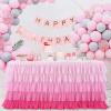 imageRainbow Table Skirt Colorful Tutu Tablecloth for 6ft Rectangle Table Birthday Uincorn Indian Party Christmas DecorationPink Chiffon