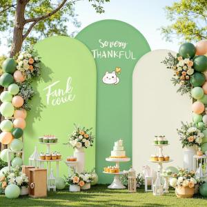 imageArch Backdrop Cover Set of 3 Pink Arch Covers Stretchy Backdrop 6FT 66FT 72FT Wedding Arch Cover Bridal Baby Shower Birthday Photo Backdrop Party Arch Stand Covers Gradient PinkGradient Green  3 Pack