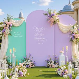 imageArch Backdrop Cover Set of 3 Pink Arch Covers Stretchy Backdrop 6FT 66FT 72FT Wedding Arch Cover Bridal Baby Shower Birthday Photo Backdrop Party Arch Stand Covers Gradient PinkBlue  Purple  3 Pack