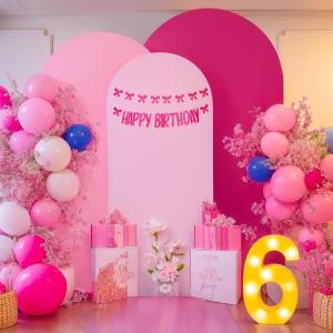 imageArch Backdrop Cover Set of 3 Pink Arch Covers Stretchy Backdrop 6FT 66FT 72FT Wedding Arch Cover Bridal Baby Shower Birthday Photo Backdrop Party Arch Stand Covers Gradient PinkGradient Pink  3 Pack