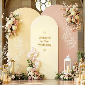 imageArch Backdrop Cover Set of 3 Pink Arch Covers Stretchy Backdrop 6FT 66FT 72FT Wedding Arch Cover Bridal Baby Shower Birthday Photo Backdrop Party Arch Stand Covers Gradient PinkCream  Nude  Champagne  3Pack