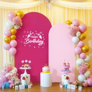 imageBlack Red Arch Backdrop Cover Set of 2 Spandex Arch Covers 72 and 6ft Wedding Arch Stand Cover Bridal Baby Shower Photo Stretchy Backdrop Arch Cover Birthday Party Arch CoversHot Pink  2 Pack