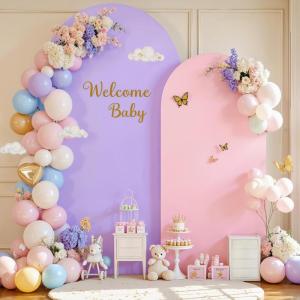 imageBlack Red Arch Backdrop Cover Set of 2 Spandex Arch Covers 72 and 6ft Wedding Arch Stand Cover Bridal Baby Shower Photo Stretchy Backdrop Arch Cover Birthday Party Arch CoversPink  Purple  2 Pack