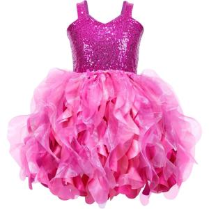 imageHB HBB MAGIC Tutu Sparkly Sequin Dress Girls Toddler Prom Birthday Party Formal Fancy Pink DressesHot Pink