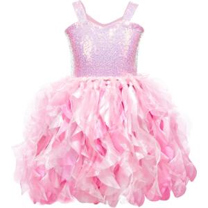 imageHB HBB MAGIC Tutu Sparkly Sequin Dress Girls Toddler Prom Birthday Party Formal Fancy Pink DressesPink