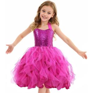 imageSequin Tutu Dress for Girls Birthday Dresses Sparkly Sequin Party Dress Kids Tulle Princess DressHot Pink