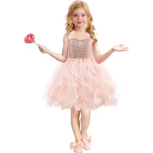 imageSequin Tutu Dress for Girls Birthday Dresses Sparkly Sequin Party Dress Kids Tulle Princess DressRose Gold