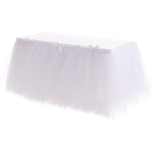 imageTable Skirt Wedding Baby Shower Birthday Bridal Shower Party White Tutu Table Skirt 9ft