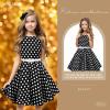 imageHB HBB MAGIC Girls Vintage Dress 50s Retro Twirling Special Occasion Dresses Size 614 Sleeveless Kids DressBlack Polka Dot