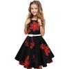imageHB HBB MAGIC Girls Vintage Dress 50s Retro Twirling Special Occasion Dresses Size 614 Sleeveless Kids DressBlack Red