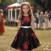 imageHB HBB MAGIC Girls Vintage Dress 50s Retro Twirling Special Occasion Dresses Size 614 Sleeveless Kids DressBlack Red