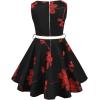 imageHB HBB MAGIC Girls Vintage Dress 50s Retro Twirling Special Occasion Dresses Size 614 Sleeveless Kids DressBlack Red