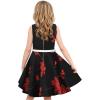 imageHB HBB MAGIC Girls Vintage Dress 50s Retro Twirling Special Occasion Dresses Size 614 Sleeveless Kids DressBlack Red