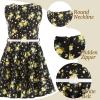 imageHB HBB MAGIC Girls Vintage Dress 50s Retro Twirling Special Occasion Dresses Size 614 Sleeveless Kids DressBlackyellow Floral