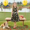 imageHB HBB MAGIC Girls Vintage Dress 50s Retro Twirling Special Occasion Dresses Size 614 Sleeveless Kids DressBlackyellow Floral