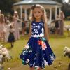 imageHB HBB MAGIC Girls Vintage Dress 50s Retro Twirling Special Occasion Dresses Size 614 Sleeveless Kids DressBlue Bouquet