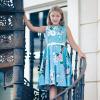 imageHB HBB MAGIC Girls Vintage Dress 50s Retro Twirling Special Occasion Dresses Size 614 Sleeveless Kids DressBlue Bouquet