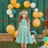 imageHB HBB MAGIC Girls Vintage Dress 50s Retro Twirling Special Occasion Dresses Size 614 Sleeveless Kids DressGreen