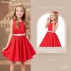 imageHB HBB MAGIC Girls Vintage Dress 50s Retro Twirling Special Occasion Dresses Size 614 Sleeveless Kids DressRed