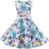 imageHB HBB MAGIC Girls Vintage Dress 50s Retro Twirling Special Occasion Dresses Size 614 Sleeveless Kids DressWhiteblue Daisy