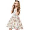 imageHB HBB MAGIC Girls Vintage Dress 50s Retro Twirling Special Occasion Dresses Size 614 Sleeveless Kids DressWhitepink Floral