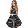imageHB HBB MAGIC Girls Vintage Dress 50s Retro Twirling Special Occasion Dresses Size 614 Sleeveless Kids DressBlack Polka Dot