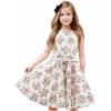 imageHB HBB MAGIC Girls Vintage Dress 50s Retro Twirling Special Occasion Dresses Size 614 Sleeveless Kids DressWhitepink Floral