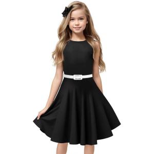 imageHB HBB MAGIC Girls Vintage Dress 50s Retro Twirling Special Occasion Dresses Size 614 Sleeveless Kids DressBlack