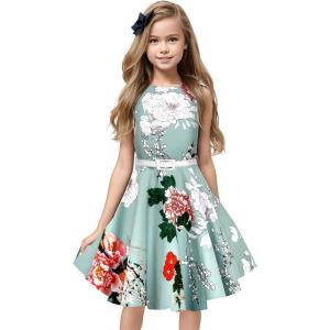 imageHB HBB MAGIC Girls Vintage Dress 50s Retro Twirling Special Occasion Dresses Size 614 Sleeveless Kids DressMint Green