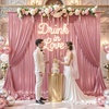 image:image10x10ft Silver Backdrop Curtains Glitter Sequin Photo Backdrop Curtain Fabric Silver Shimmer Drapes Backdrop Bridal Baby Shower Wedding Birthday Party Photography Backdrops Photoshoot 5x10FT 2 PanelsRose Gold